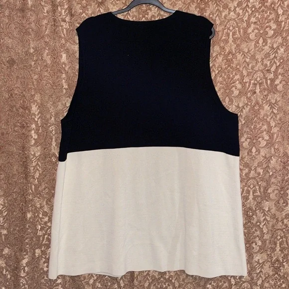 Talbots Black and White Boxy Tank Top/sleeveless vest. Size 3X - Picture 2 of 4